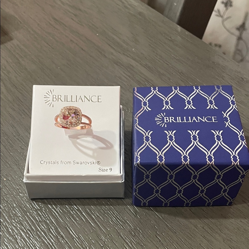 Ice Rose Gold Ring with Swarovski Crystals
